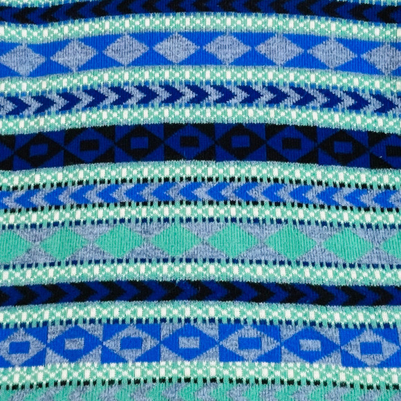 COLLEGE point vintage sweater blue green white stripes - large - READ - Picture 5 of 5